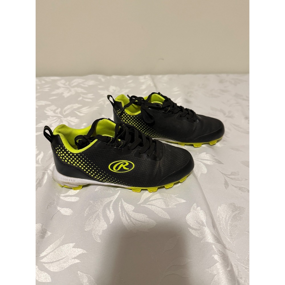 Rawlings Boys Baseball Cleats Black Neon Yellow Size 13D Athletic Shoes